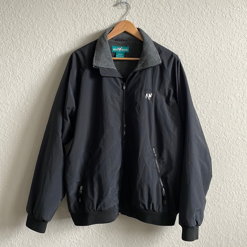 Big Dogs Full Zip Windbreaker / Jacket Black Men’s XL